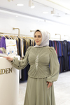 TAŞ DETAYLI DRAPELİ ABİYE ELBİSE 0068 KOD