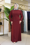 TAŞ İŞLEMELİ KALEM ELBİSE 2642 KOD