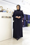 3451 CODE KRAGEN UND TAILLE STEIN BESTICKTES KLEID