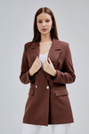 Acı Kahve Oversize Dokuma Blazer Ceket