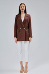 Acı Kahve Oversize Dokuma Blazer Ceket