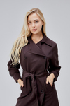 Acı Kahve Oversize Kuşaklı Trençkot