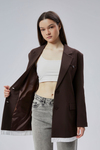 Acı Kahve Oversize Uzun Blazer Ceket