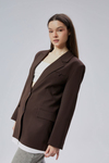 Acı Kahve Oversize Uzun Blazer Ceket