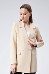Açık Bej Oversize Dokuma Blazer Ceket