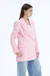 Açık Pembe Oversize Dokuma Blazer Ceket
