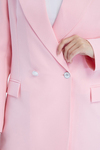 Açık Pembe Oversize Dokuma Blazer Ceket