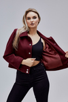 Amelie Bordo Çıtçıt Kapamalı Regular Kaşe Ceket