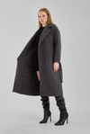 Antrasit Buklet Kaşe Oversize Kaban