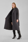 Antrasit Buklet Kaşe Oversize Kaban