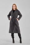 Antrasit Buklet Kaşe Oversize Kaban
