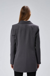 Antrasit Oversize Dokuma Blazer Ceket
