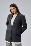 Antrasit Oversize Uzun Blazer Ceket