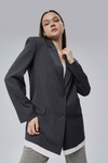 Antrasit Oversize Uzun Blazer Ceket