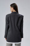 Antrasit Oversize Uzun Blazer Ceket