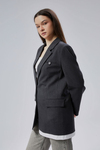 Antrasit Oversize Uzun Blazer Ceket
