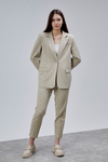 Bej Kruvaze Regular Blazer Takım