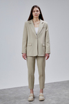Bej Kruvaze Regular Blazer Takım