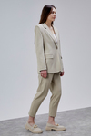 Bej Kruvaze Regular Blazer Takım