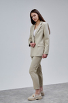Bej Kruvaze Regular Blazer Takım