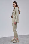 Bej Kruvaze Regular Blazer Takım