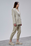 Bej Kruvaze Regular Blazer Takım
