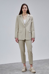 Bej Kruvaze Regular Blazer Takım