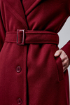 Bej Premium Oversize Kemerli Kaşe Kaban