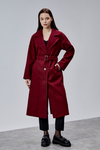 Bej Premium Oversize Kemerli Kaşe Kaban