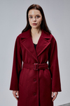 Bej Premium Oversize Kemerli Kaşe Kaban