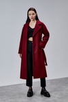 Bej Premium Oversize Kemerli Kaşe Kaban