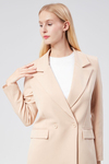 Bej Regular Astarlı Dokuma Oversize Blazer Ceket