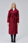 Bordo Buklet Kaşe Oversize Kaban