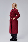 Bordo Buklet Kaşe Oversize Kaban