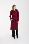 Bordo Kol Düğme Detaylı Regular Astarlı Kaban