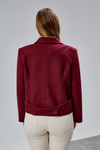 Bordo Regular Fit Premium Kısa Kaşe Ceket
