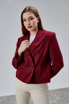 Bordo Regular Fit Premium Kısa Kaşe Ceket