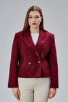 Bordo Regular Fit Premium Kısa Kaşe Ceket
