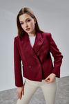 Bordo Regular Fit Premium Kısa Kaşe Ceket