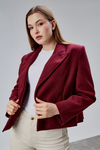 Bordo Regular Fit Premium Kısa Kaşe Ceket