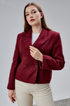 Bordo Regular Fit Premium Kısa Kaşe Ceket