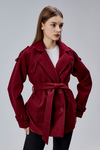 Calina Bordo Regular Fit Premium Kaşe Ceket