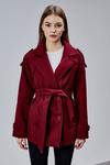 Calina Bordo Regular Fit Premium Kaşe Ceket