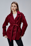 Calina Bordo Regular Fit Premium Kaşe Ceket