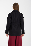 Calina Siyah Regular Fit Premium Kaşe Ceket