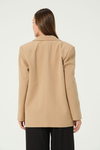Camel Regular Astarlı Dokuma Oversize Blazer Ceket