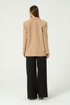 Camel Regular Astarlı Dokuma Oversize Blazer Ceket