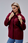 Camille Bordo Oversize Cep Detaylı Astarlı Kaşe Ceket