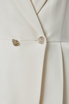 Ekru Regular Fit Pile Detaylı Blazer Ceket