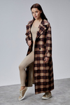 Elora Kahverengi Ekose Detaylı Premium Oversize Trençkot 46650
